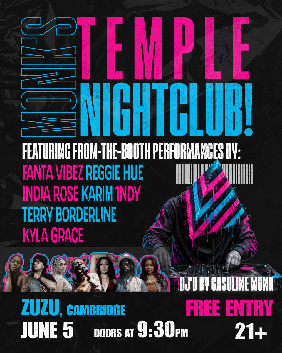 Monk’s Temple Nightclub ft. Fanta Vibez, Reggie Hue, 1NDY, Karim, India Rose, Terry Borderline, & Kyla Grace | Event Image
