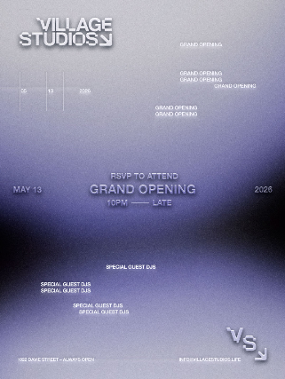 Using concert image Village Studios Grand Opening concert image