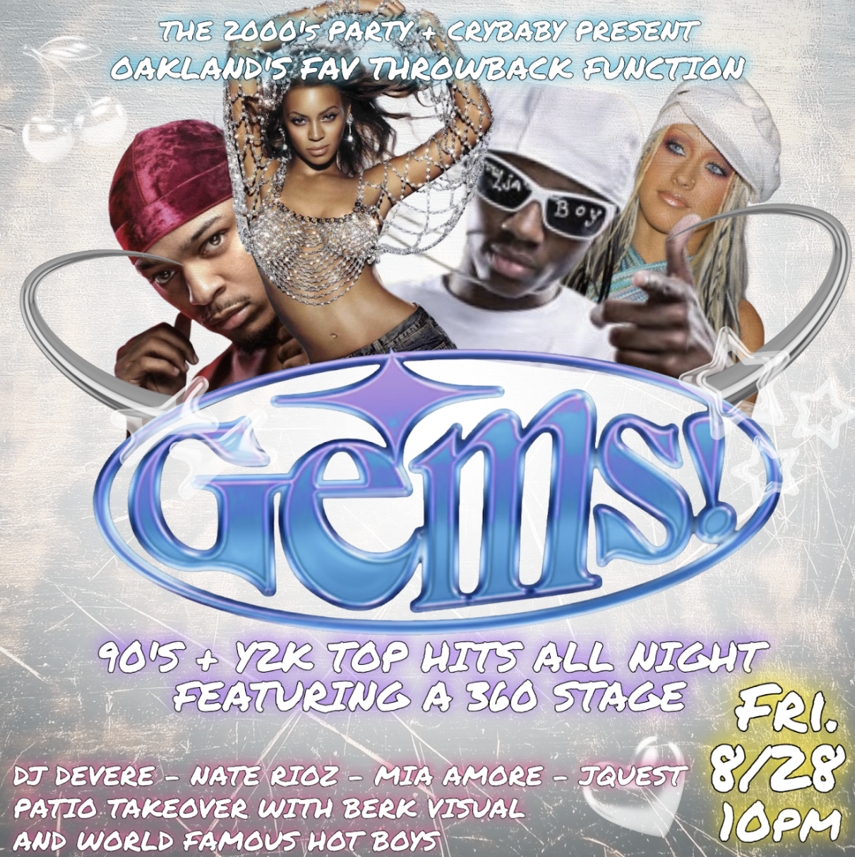 GEMS x 2000's Party: The Bay's Best Throwback Party! w/ DJ Devere + Nate Rioz + Mia Amore + J. Quest & PATIO TAKEOVER by Berk Visual