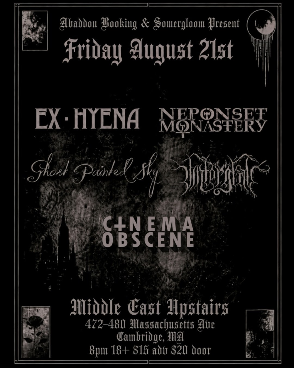 Abaddon Booking Presents : Ex-Hyena, Neponset Monastery, Ghost Painted Sky, Vinergrav