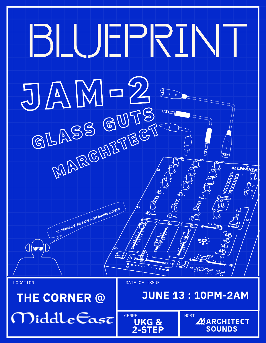 BLUEPRINT w/ Jam-2, Glass Guts, Marchitect