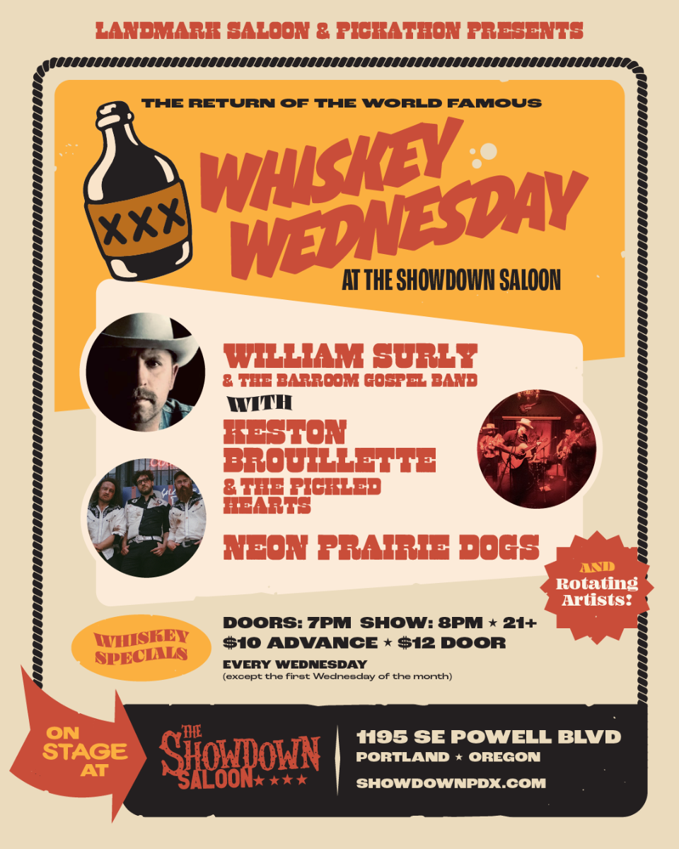 Whiskey Wednesday with William Surly & the Barroom Gospel Band and Keston Brouillette & the Pickled Hearts | Event Image