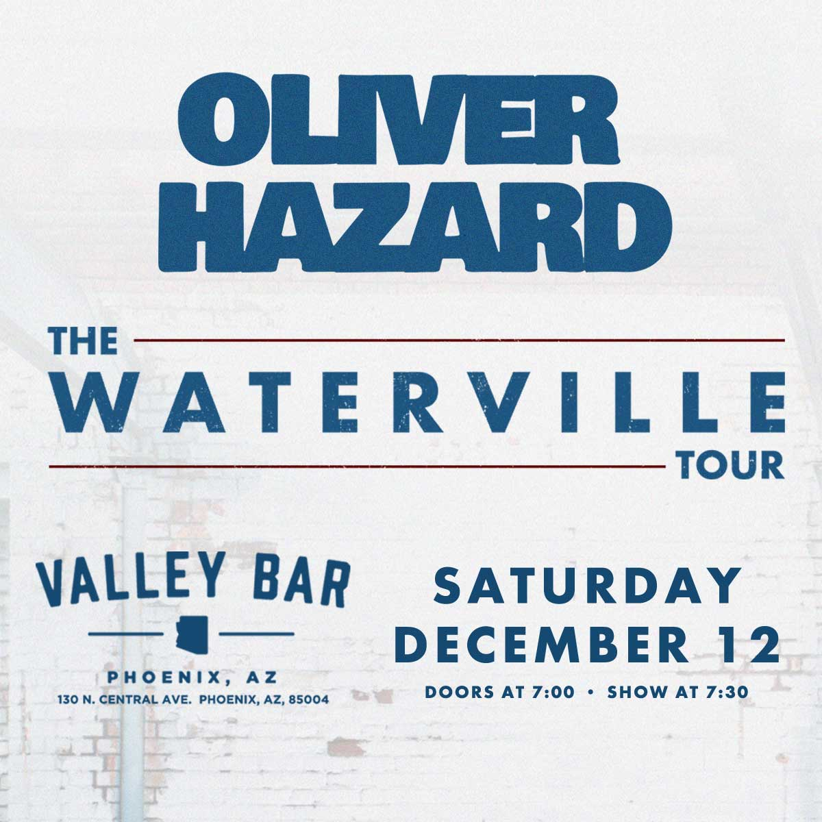 OLIVER HAZARD – THE WATERVILLE TOUR | Event Image