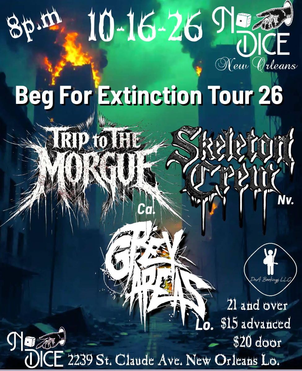 Trip to the Morgue (California), Skeleton Crew (Las Vegas), Grey Areas (Louisiana)