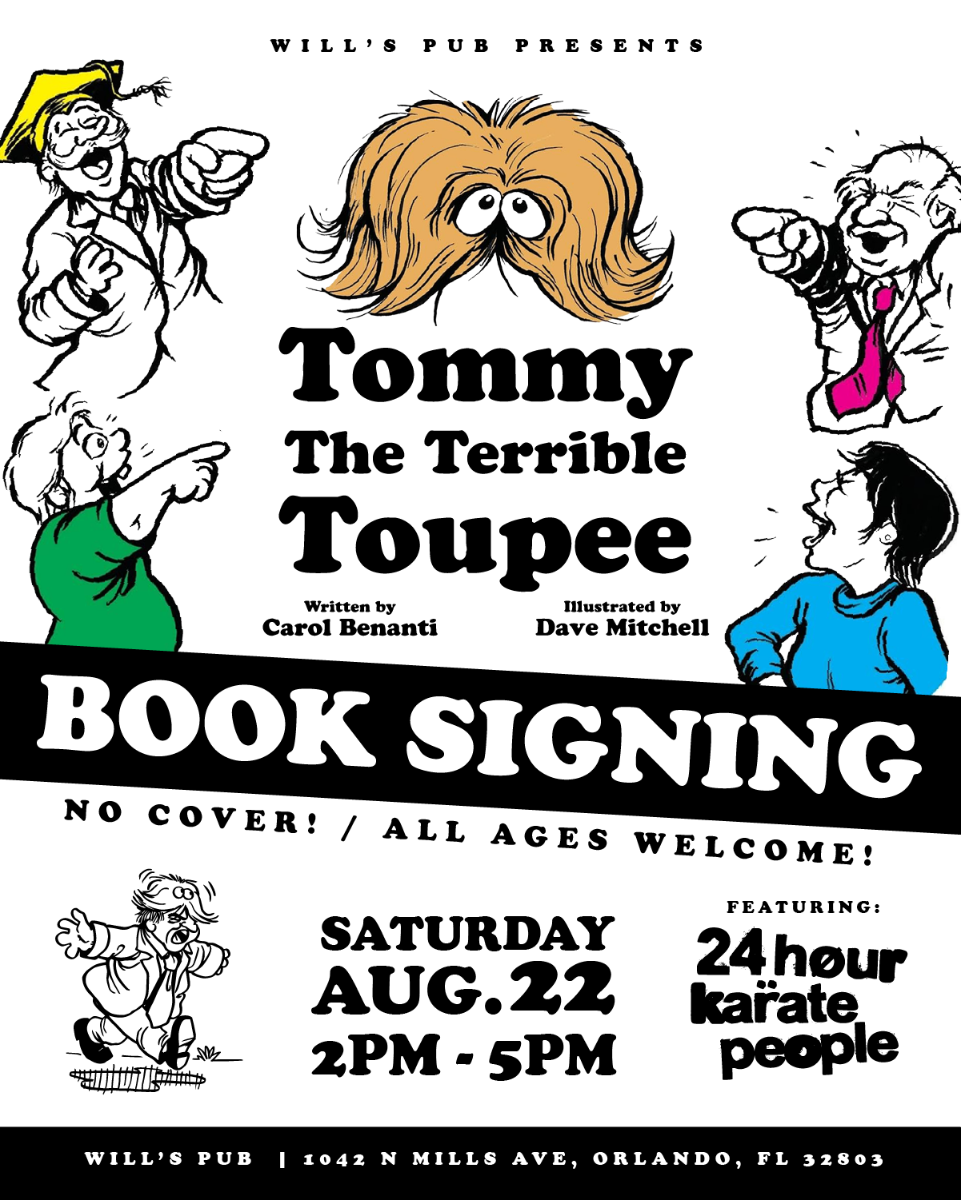 Just announced: Tommy the Terrible Toupee Book Signing at Will's Pub — Aug 22
