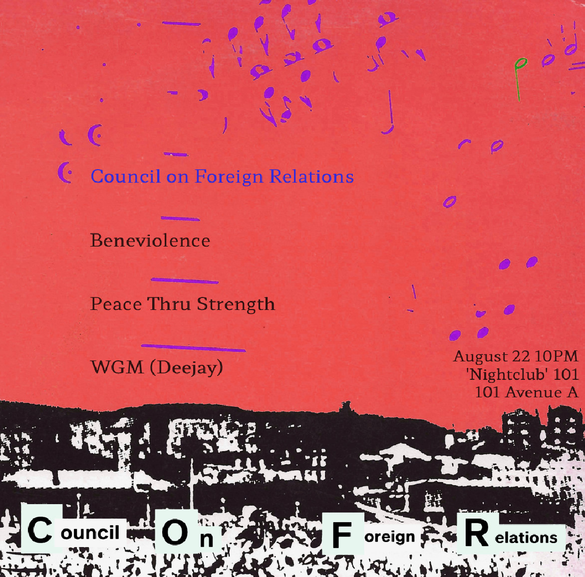 Council on Foreign Relations, Beneviolence, Peace Thru Strength, WGM (Deejay)