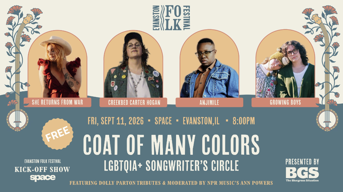 Coat of Many Colors: LGBTQIA+ Songwriter's Circle: Evanston Folk Festival Aftershow presented by Bluegrass Situation