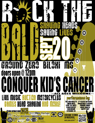 Rock The Bald: Conquer Kid’s Cancer at Ground Zero Blues Club Biloxi – Biloxi, MS