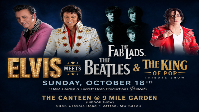 Cartel de Elvis meets The Beatles & The King of Pop