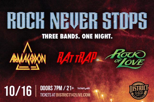 ROCK NEVER STOPS – Tributes to Ratt, Poison & Def Leppard